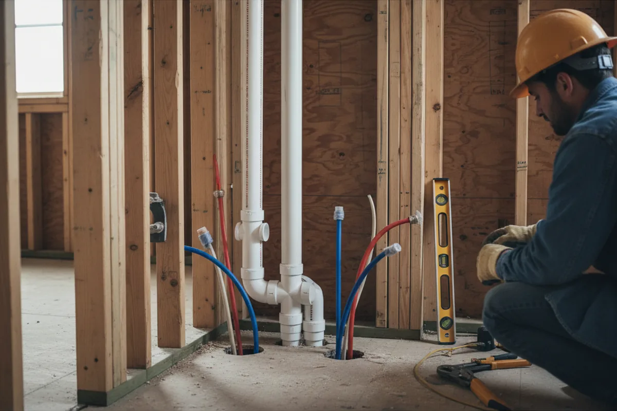 Drain and supply rough-in during Garbage Disposal Repair in Harrison